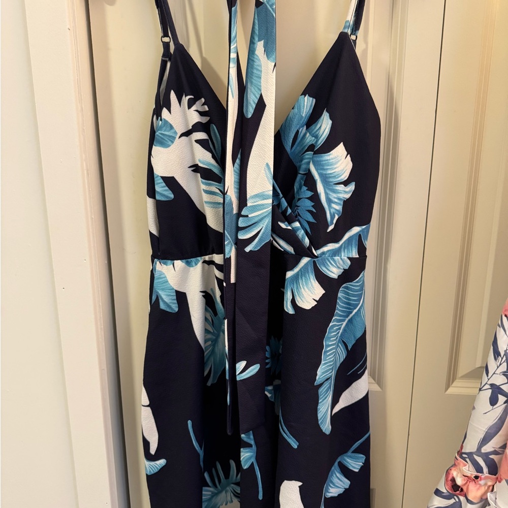 Floral Print Dresses in Blue and White